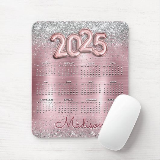 Rosenblütler-Monogramm 2025 Mousepad (Mit Mouse)