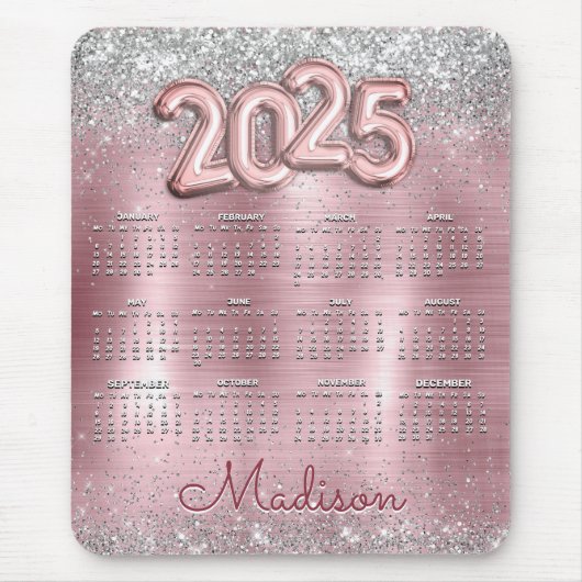 Rosenblütler-Monogramm 2025 Mousepad (Vorne)