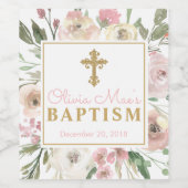 Rosenblutmädchen Taufe Weinetikett (Einzelnes Label)