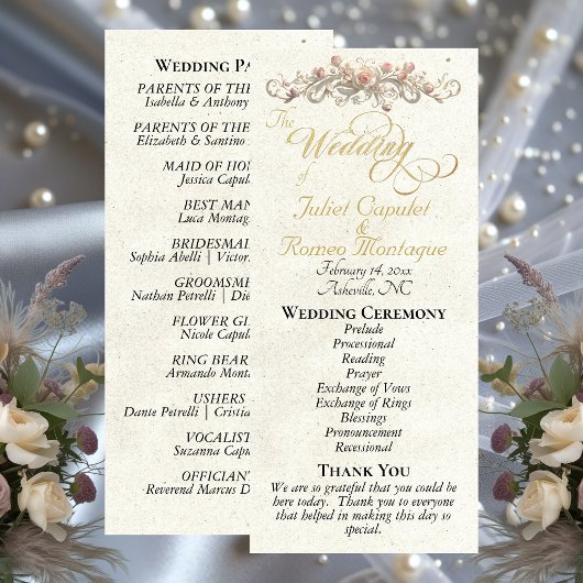 Rosenbogen - Creme Hochzeit Programm