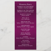 Rosenbogen - Pflaumenhochzeit Programm (Rückseite)