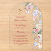 Rosenbogen religiöse Hochzeit Acryleinladungen (Vorderseite)