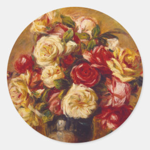 Rosenbouquet, Auguste Renoir Runder Aufkleber