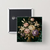 Rosenbouquet im antiken Stil Teppich Button (Vorne & Hinten)