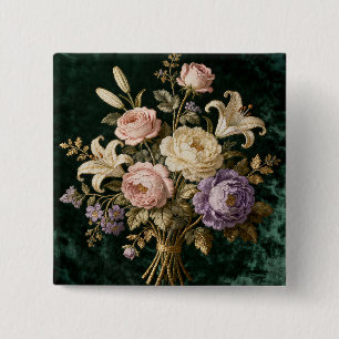 Rosenbouquet im antiken Stil Teppich Button