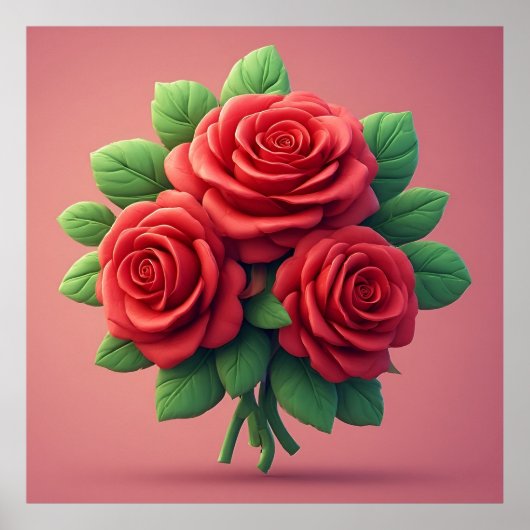 Rosenbouquet Poster (Vorne)