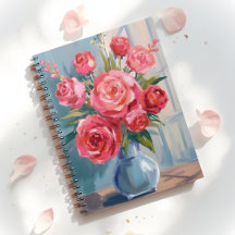 Rosenbouquet | Rote Blumenvase Aquarell Floral