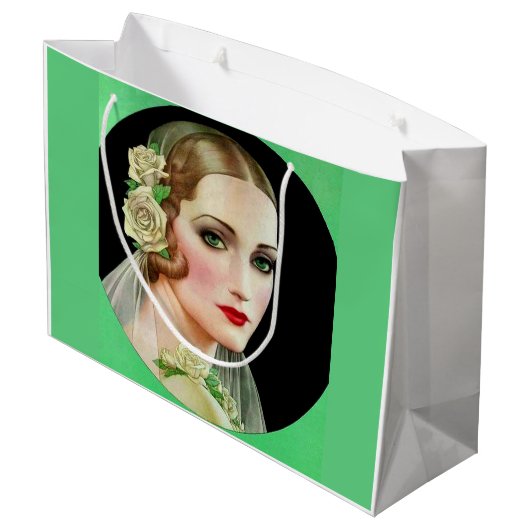 Rosenbraut Große Geschenktüte (Rückseite Schrägansicht)