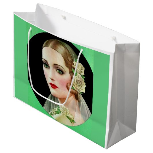 Rosenbraut Große Geschenktüte (Vorderseite Schrägansicht)