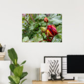 Rosenbud im Regen Poster (Heimbüro)