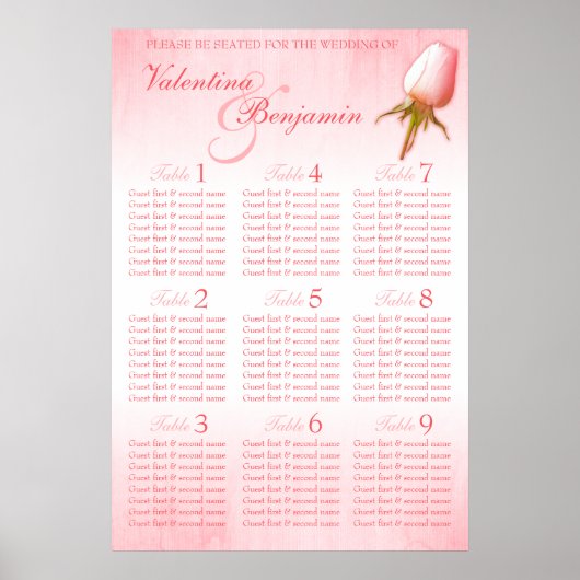 Rosenbügel für Hochzeitssitze 1-9 Poster (Vorne)