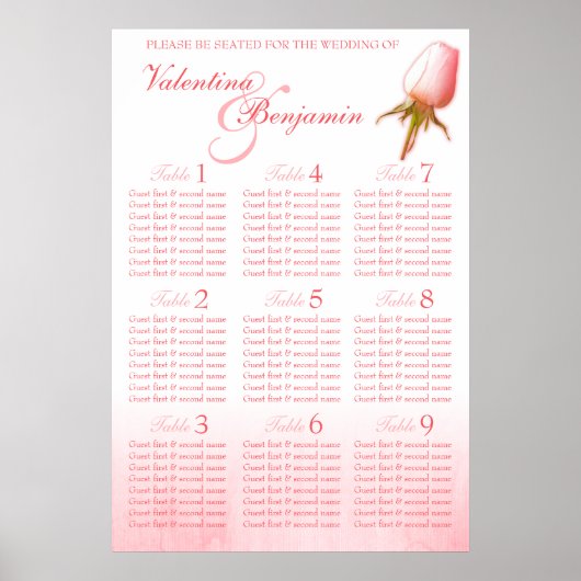 Rosenbügel für Hochzeitssitze 1-9 Poster (Vorne)