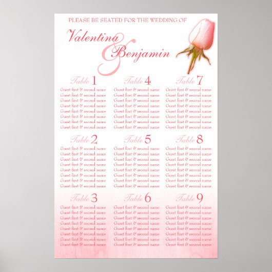 Rosenbügel für Hochzeitssitze 1-9 Poster (Vorne)