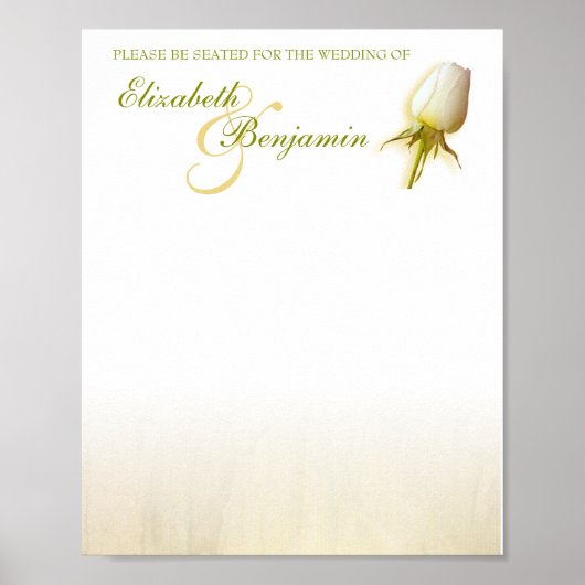 Rosenbügel für Hochzeitssitzplatine Poster (Vorne)