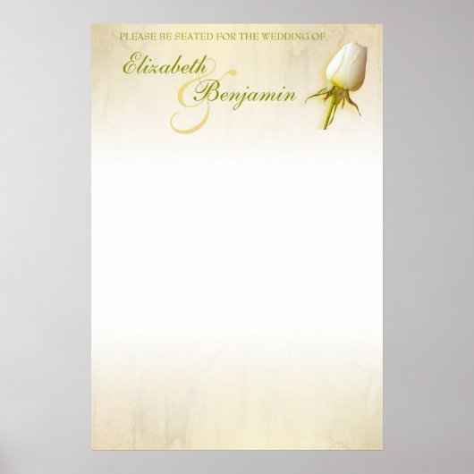 Rosenbügel für Hochzeitssitzplatine Poster (Vorne)