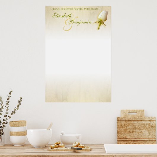 Rosenbügel für Hochzeitssitzplatine Poster (Küche)