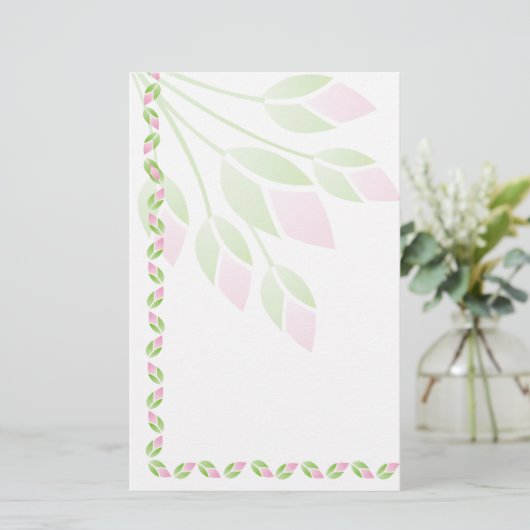 Rosenbügel Stationery-Floral Briefpapier (Stehend Vorderseite)