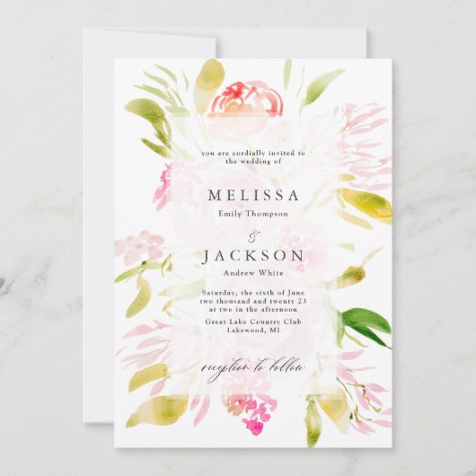 Rosenbukett Einladung (Vorderseite)