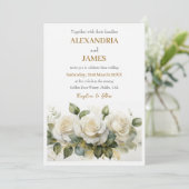 Rosenbukett Hochzeit Einladung (Stehend Vorderseite)