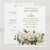 Rosenbukett Hochzeit Einladung (Vorne/Hinten)