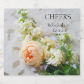 Rosenbukett in Pfirsichfarben Alkoholflaschenetikett (Einzelnes Label)