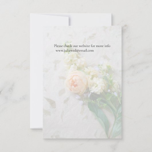 Rosenbukett in Pfirsichfarben Save The Date (Rückseite)