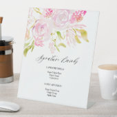 Rosenbukett Wasserfarbe Unterschrift Getränke Sockelschild (In Situ)