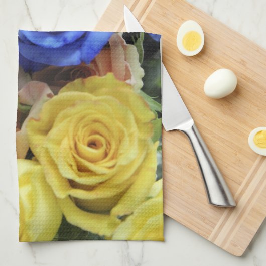 Rosenbuquette Küchentuch (Viertel Falte)