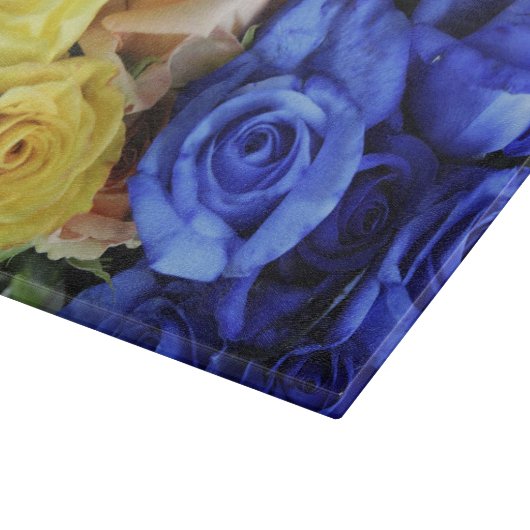 Rosenbuquette Schneidebrett (Ecke)