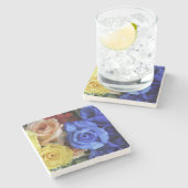 Rosenbuquette Steinuntersetzer (Seitenansicht)