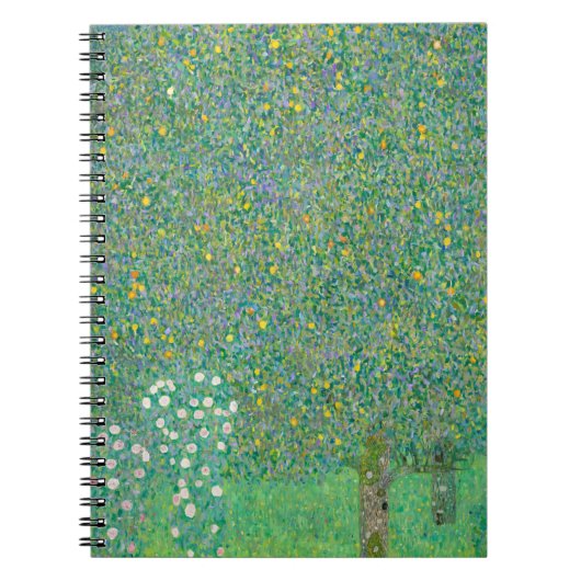 Rosenbüsche unter den Bäumen, 1905 von Gustav Klim Notizblock (Vorderseite)