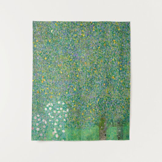 Rosenbüsche unter den Bäumen, 1905 von Gustav Klim Wandteppich (Vorderseite)
