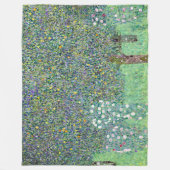 Rosenbüsche unter den Bäumen, Gustav Klimt Fleecedecke (Vorderseite)