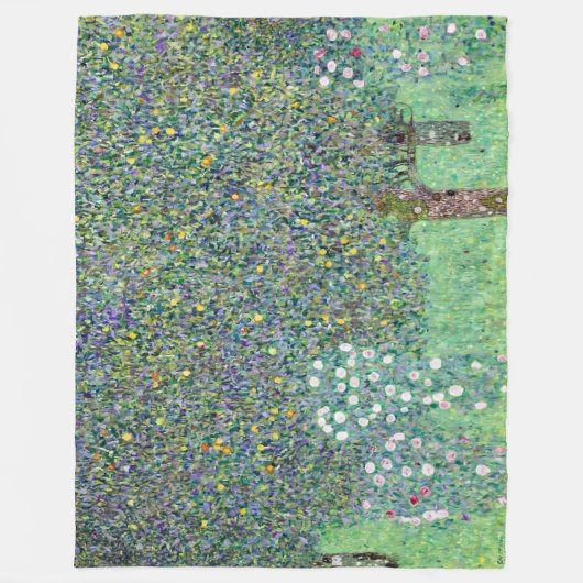 Rosenbüsche unter den Bäumen, Gustav Klimt Fleecedecke (Vorderseite)
