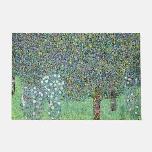 Rosenbüsche unter den Bäumen, Gustav Klimt Fußmatte (Vorderseite)