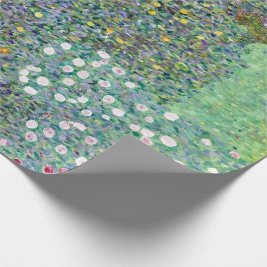 Rosenbüsche unter den Bäumen, Gustav Klimt Geschenkpapier (Ecke)