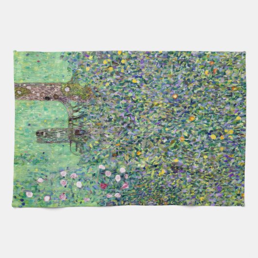 Rosenbüsche unter den Bäumen, Gustav Klimt Geschirrtuch (Horizontal)