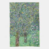 Rosenbüsche unter den Bäumen, Gustav Klimt Geschirrtuch (Vertikal)