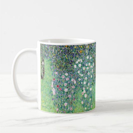 Rosenbüsche unter den Bäumen, Gustav Klimt Kaffeetasse (Links)