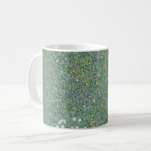 Rosenbüsche unter den Bäumen - Gustav Klimt Kaffeetasse (Vorderseite Links)