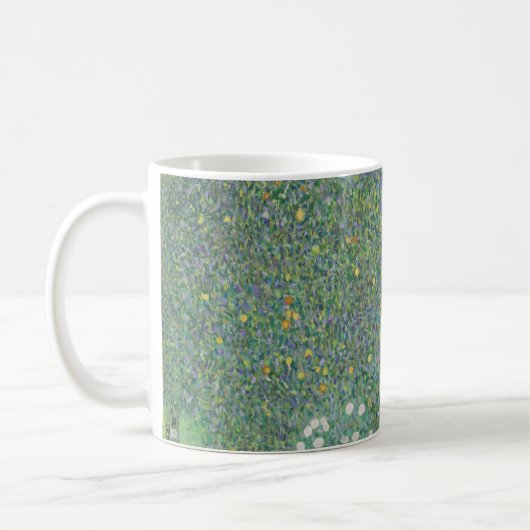 Rosenbüsche unter den Bäumen - Gustav Klimt Kaffeetasse (Links)