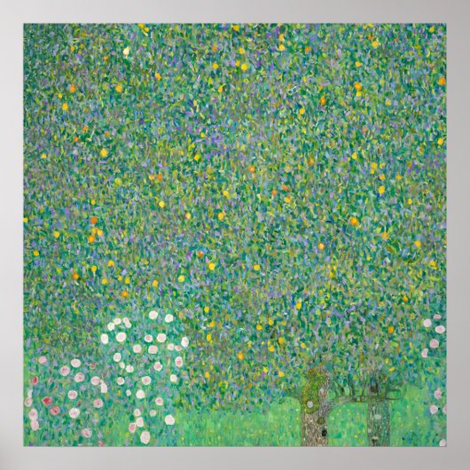 Rosenbüsche unter den Bäumen von Gustav Klimt Poster (Vorne)