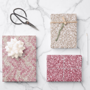 Rosencreme Glitzer Glitz Tropical Blätter