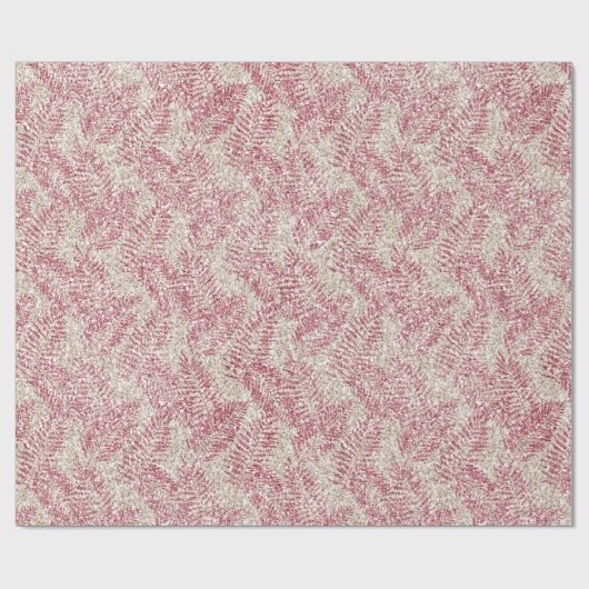 Rosencreme Glitzer Glitz Tropical Blätter Geschenkpapier (Flach)