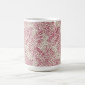 Rosencreme Glitzer Glitz Tropical Blätter Kaffeetasse (Mittel)
