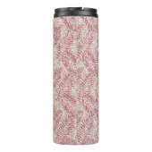 Rosencreme Glitzer Glitz Tropical Blätter Thermosbecher (Rückseite)