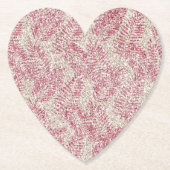 Rosencreme Glitzer Glitz Tropical Blätter Untersetzer (Vorderseite)