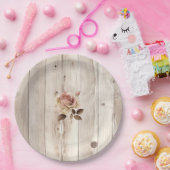 Rosencreme-Hochzeit aus weißem Holz Pappteller (Party)