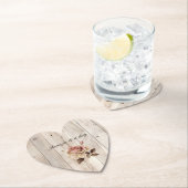 Rosencreme-Hochzeit aus weißem Holz Untersetzer (Vor Ort)