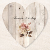 Rosencreme-Hochzeit aus weißem Holz Untersetzer (Vorderseite)